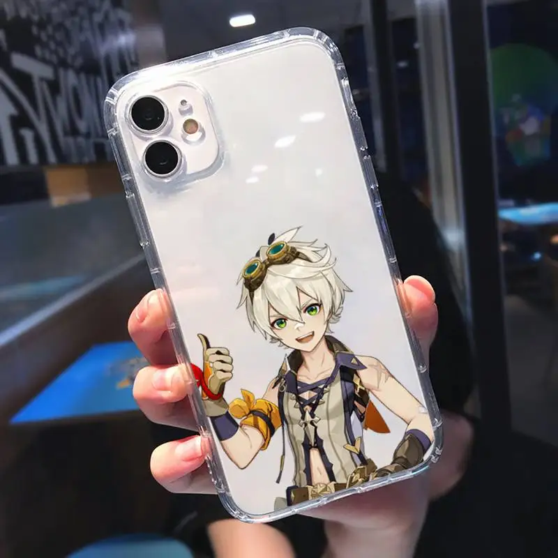 

Genshin impact game Fashion design Phone Case Transparent for iPhone 6 7 8 11 12 s mini pro X XS XR MAX Plus