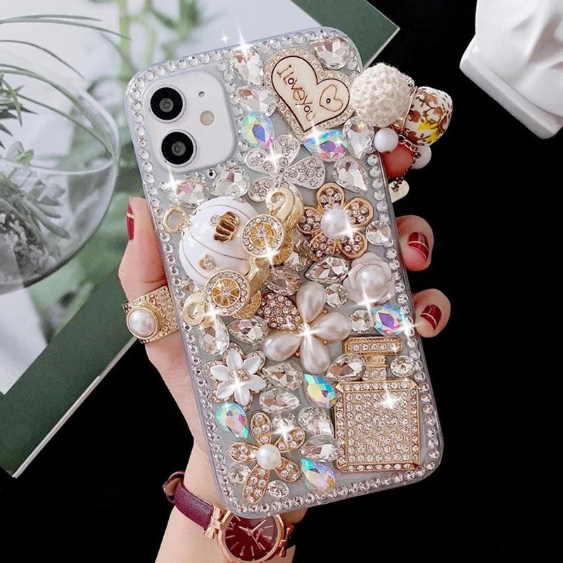 Чехол Sunjolly Diamond для LG K92 22 51 42 52 62 50 61 22Plus Q92 31 Velvet Stylo 5 6 7 5G Bling Rhinestone Phone Cover fundas