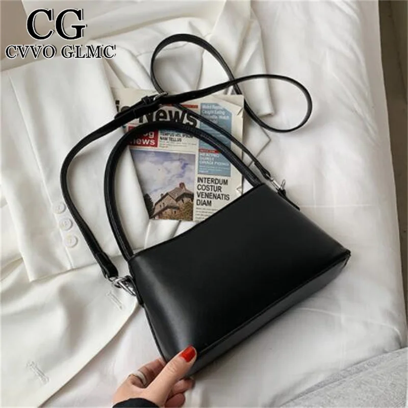 

Cvvo Glmc Simple Solid Color PU Leather Small Underarm Crossbody Bags 2021 Summer Brand Fashion Shoulder Handbags and Purses