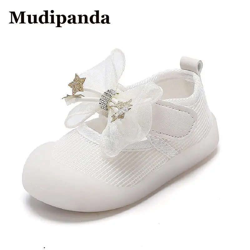 

Туфли Mudipanda Детские с бантом, лоферы для маленьких детей, обувь для маленьких девочек, прогулочная обувь для новорожденных, 2022