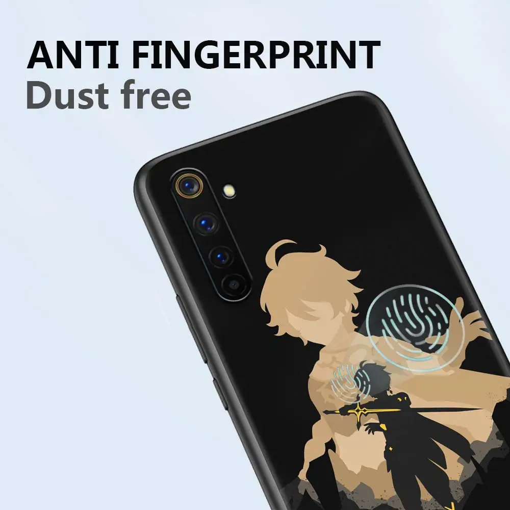 capa for realme 8 c21 6 c3 7 pro gt master xt c11 7i phone case for oppo a53 a9 2020 a93 a52 black cover genshin impact anime free global shipping