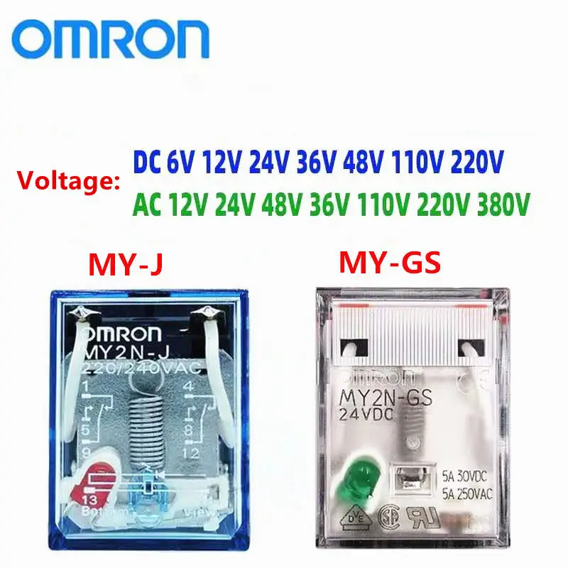 Omron промежуточное реле фотолампа 12 В постоянного тока 24 В/12 переменного 36 110 220 380 в