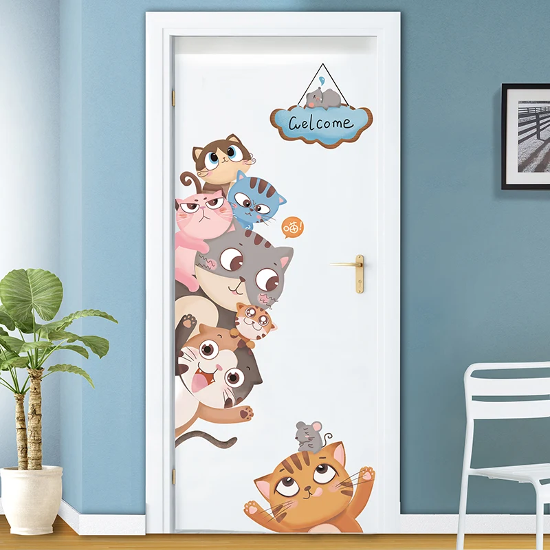 [SHIJUEHEZI] Мультяшные Животные наклейки на стену DIY детские настенные для детских