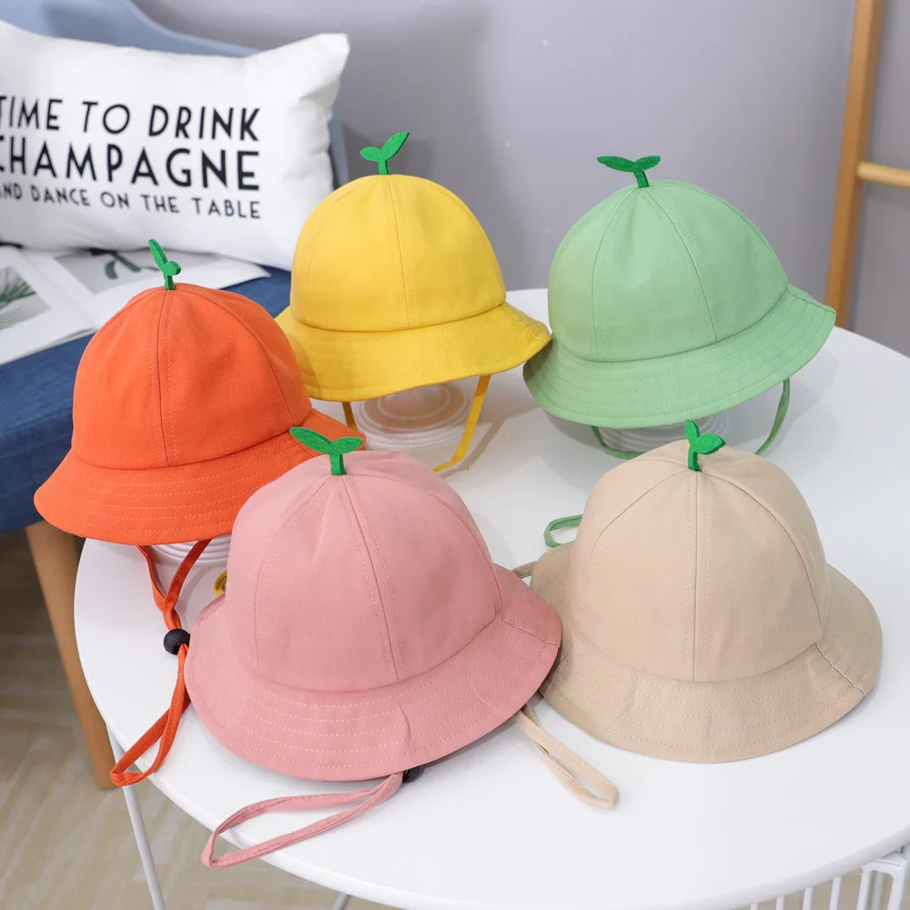 

children basin hat baby fisherman hat solid color anti-spray spring/summer infant girls sun hat boys headdress fashion beach cap