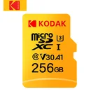 Карта Micro SD Kodak 256 ГБ, класс 10, 16 ГБ, 32 ГБ, 64 ГБ, U3, 4K, высокоскоростная карта памяти флэш-карта памяти 128 ГБ, mecard C10, оригинал
