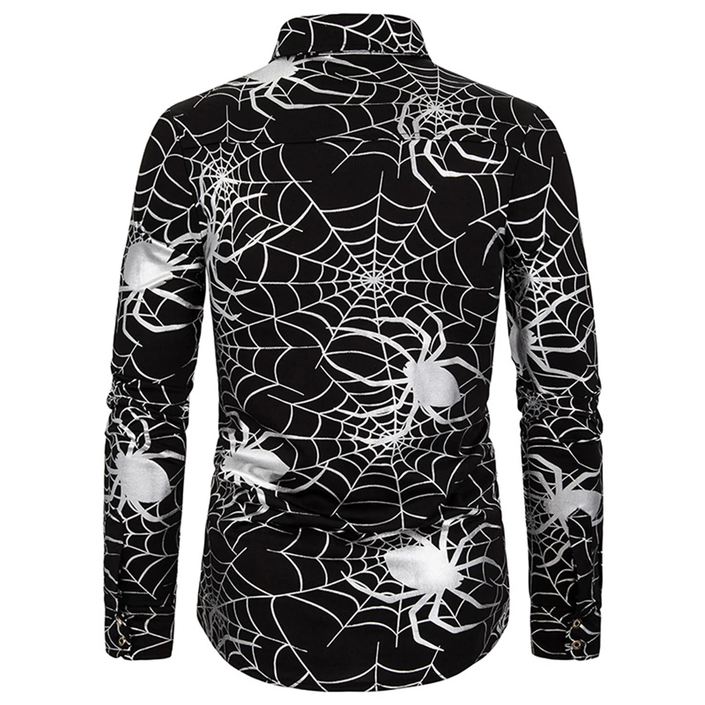 Мужская рубашка с длинными рукавами и принтом паука мужской костюм на Хэллоуин