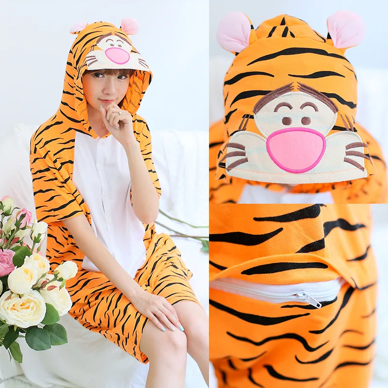 Totoro Panda Tiger Onesie Adult Animal Stitch Pajamas Suit Women Men Sleepwear Onepiece Boys Girls Jumpsuit Baby Cosplay Costume