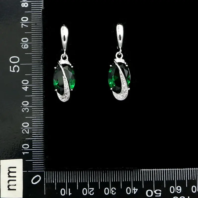 Женские Классические вечерние серьги из серебра 925 пробы с натуральным зеленым