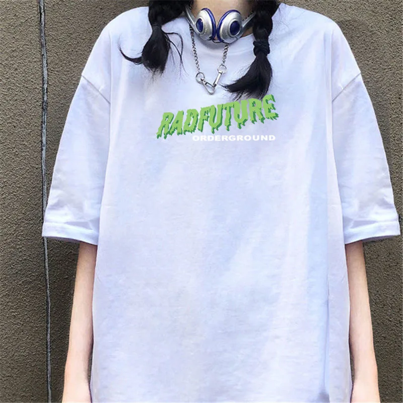 

Summer Letter Print T-shirt Basic Women's White Short Sleeve Shirts Tops Plus Size Ladies Female T-shirt Oversized Tshirts Tops