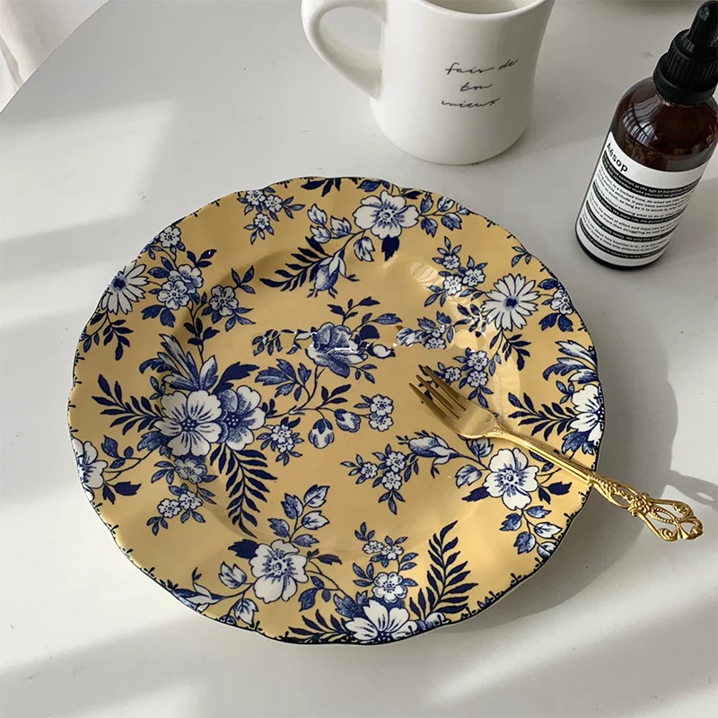 

Kitchen Ceramic Plates Sets Party Wedding Vintage Salad Dishes Plate Sets Dinner Breakfast Porcelain Louca Kitchenware OA50PS