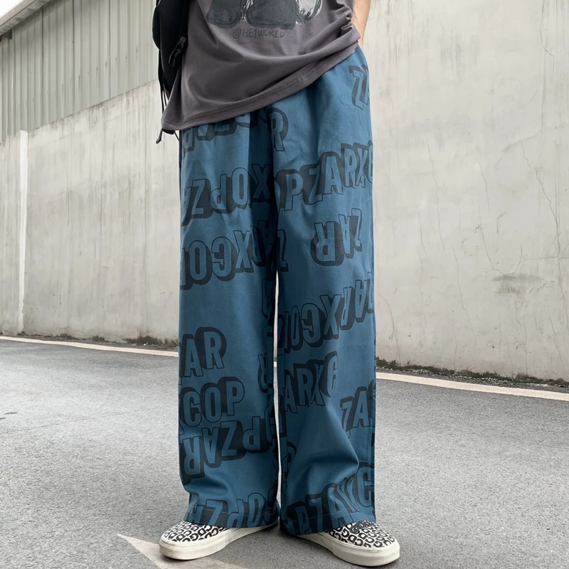 

HED Harajuku Wide Leg Pants Women Korean Style Streetwear Women Sweat Pants Hip Hop Print Jogging Pants 2021 Fashion Trousers