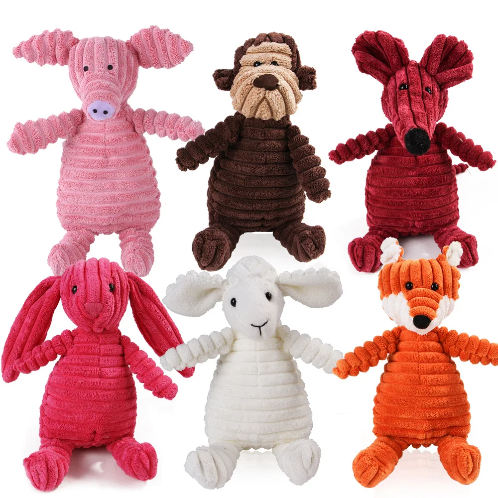 

A Variety of Pet Law Fighting Molars Vent Training Corduroy Monkey Pig Voice Plush Toys Dog Toy One Piece Wholesale