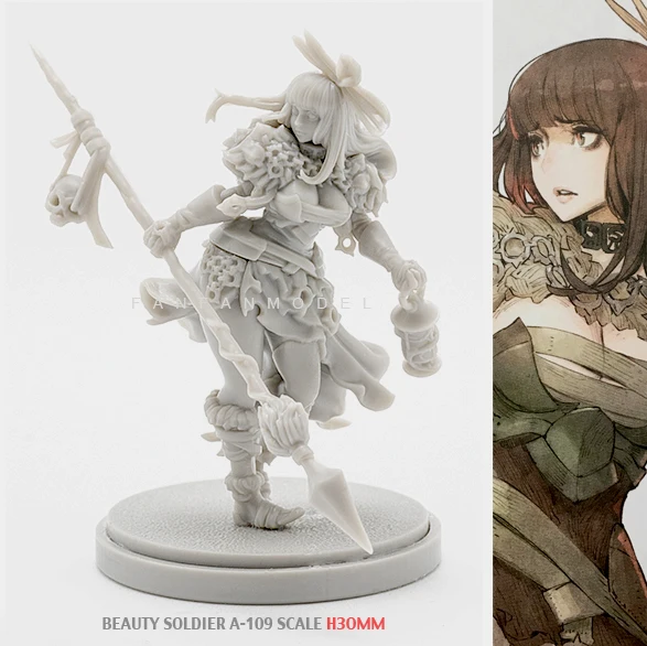 

30MM Resin model kits figure colorless and self-assembled A-109