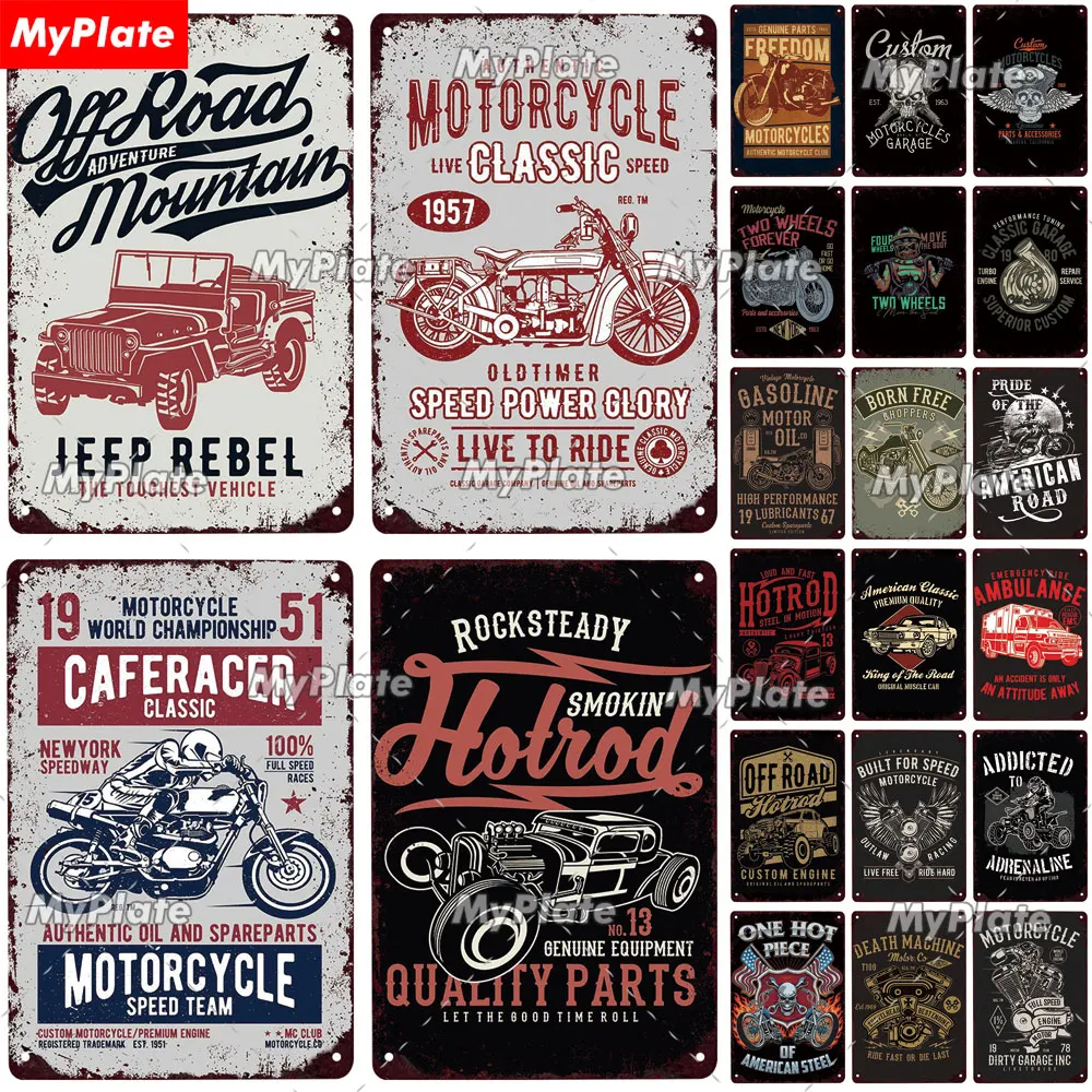 Cafe Racer металлический знак Винтаж Жестяная Табличка с надписью Настенный декор