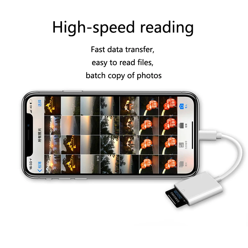 IPhone OTG кард ридер Lightning/SD смартфон устройства для чтения карт адаптер iPhone iPod карты