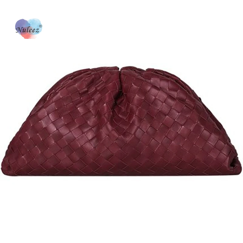 Nuleez облако сумка для женщин Вязание кожа из натуральной коровьей кожи сумки