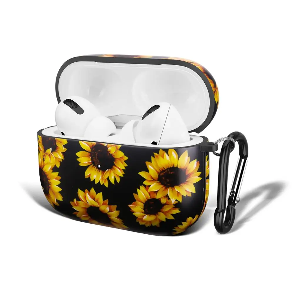 Новинка чехол Netarlier для беспроводных Bluetooth наушников Apple AirPods Pro Sunflower матовый