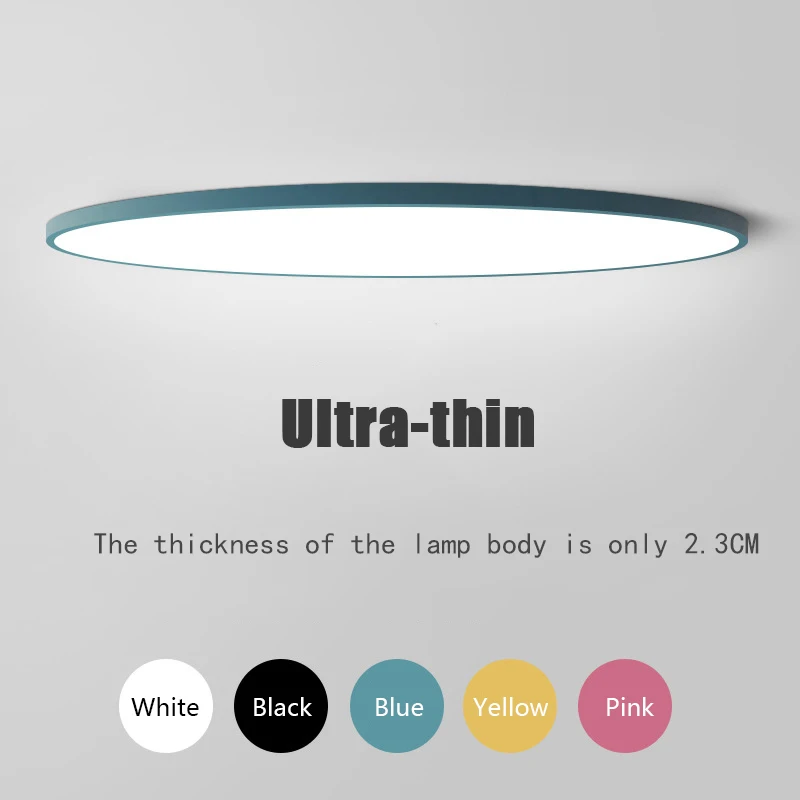 

Modern Minimalist Thin LED Ceiling Light 17/22/30/40CM Black White Blue Living Room Bedroom Interior Home Decoration Lightings