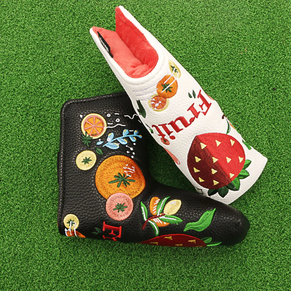 

1pc Golf Putter Cover Printed pattern Embroidered PU Sports Market Golf Club Iron Set Headcover Tool Golf Accessories Equipment