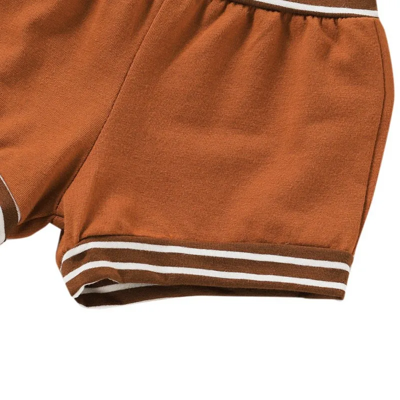 

New Summer Newborn Kid Baby Girls Clothes Sets Striped Sleeveless Tops + Shorts Outfits For 0-24M