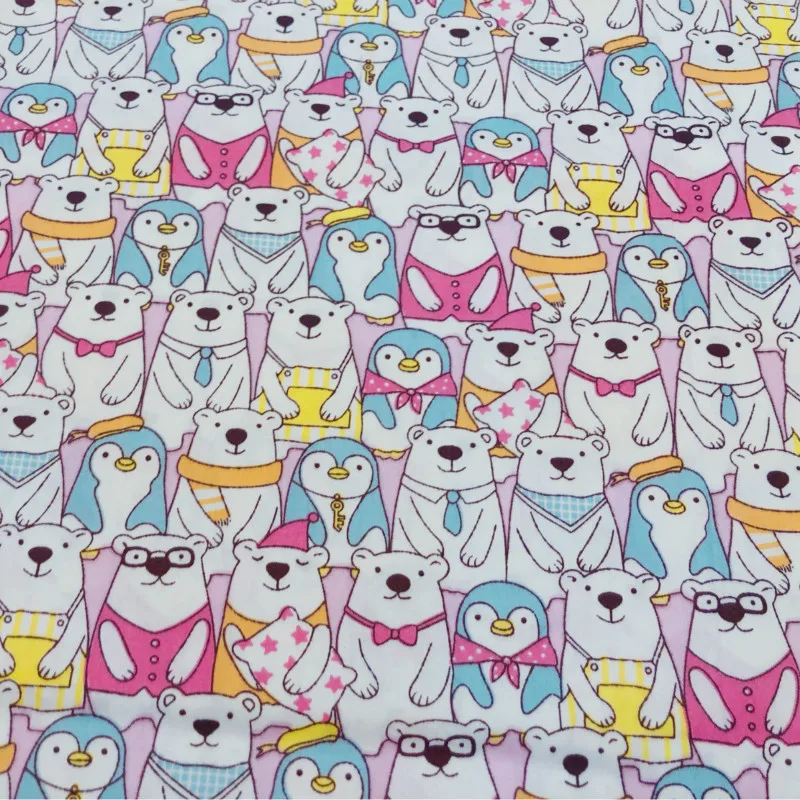 Хлопковая саржевая ткань с принтом медведя 100% хлопок простыня для шитья своими