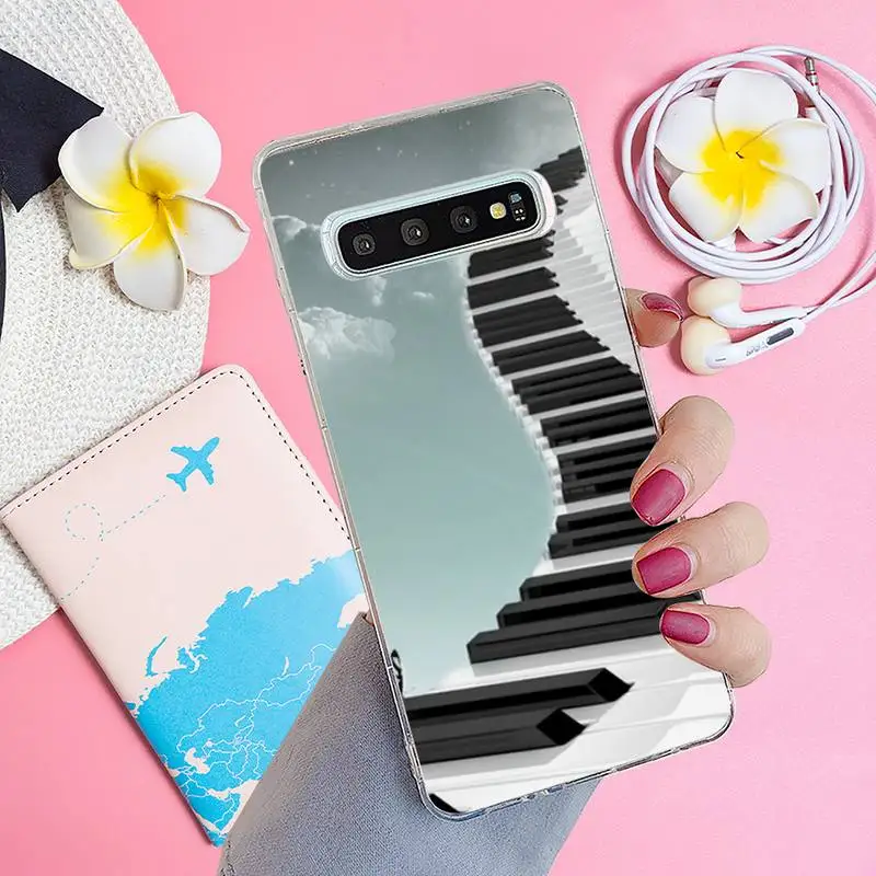 

Popular Piano Instruments Phone Case Transparent for Samsung A71 S9 10 20 HUAWEI p30 40 honor 10i 8x xiaomi note 8 Pro 10t 11
