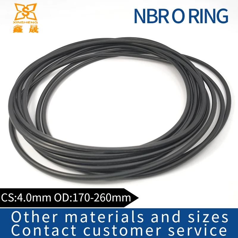 

Rubber Ring Black NBR Sealing O Ring CS4.0mm OD170/180/190/200/210/220/240/250mm O-Ring Seal Gasket Ring Washe Rubber Ring