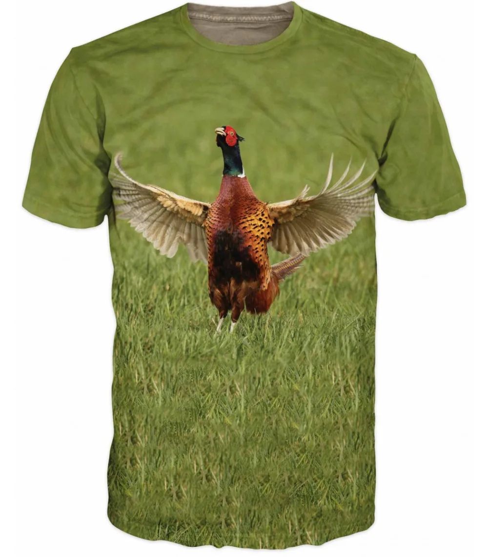 

2018 3D Printed Cool MAN WITH PHEASANT T Shirt Crewneck Hip Hop Famous Brand T Shirt