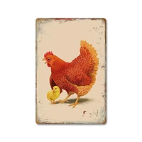 thrive chicken sign metal tin sign decoration country farm farmhouse chicken coop supermarket market wall sign poster 128 inch