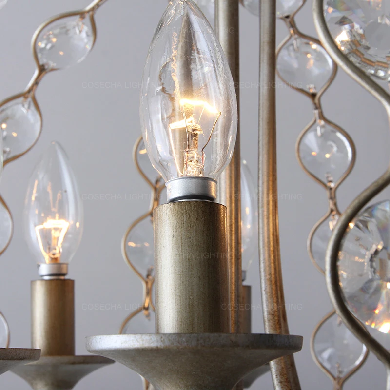 Американский классический подвесной светильник старинный хрустальный