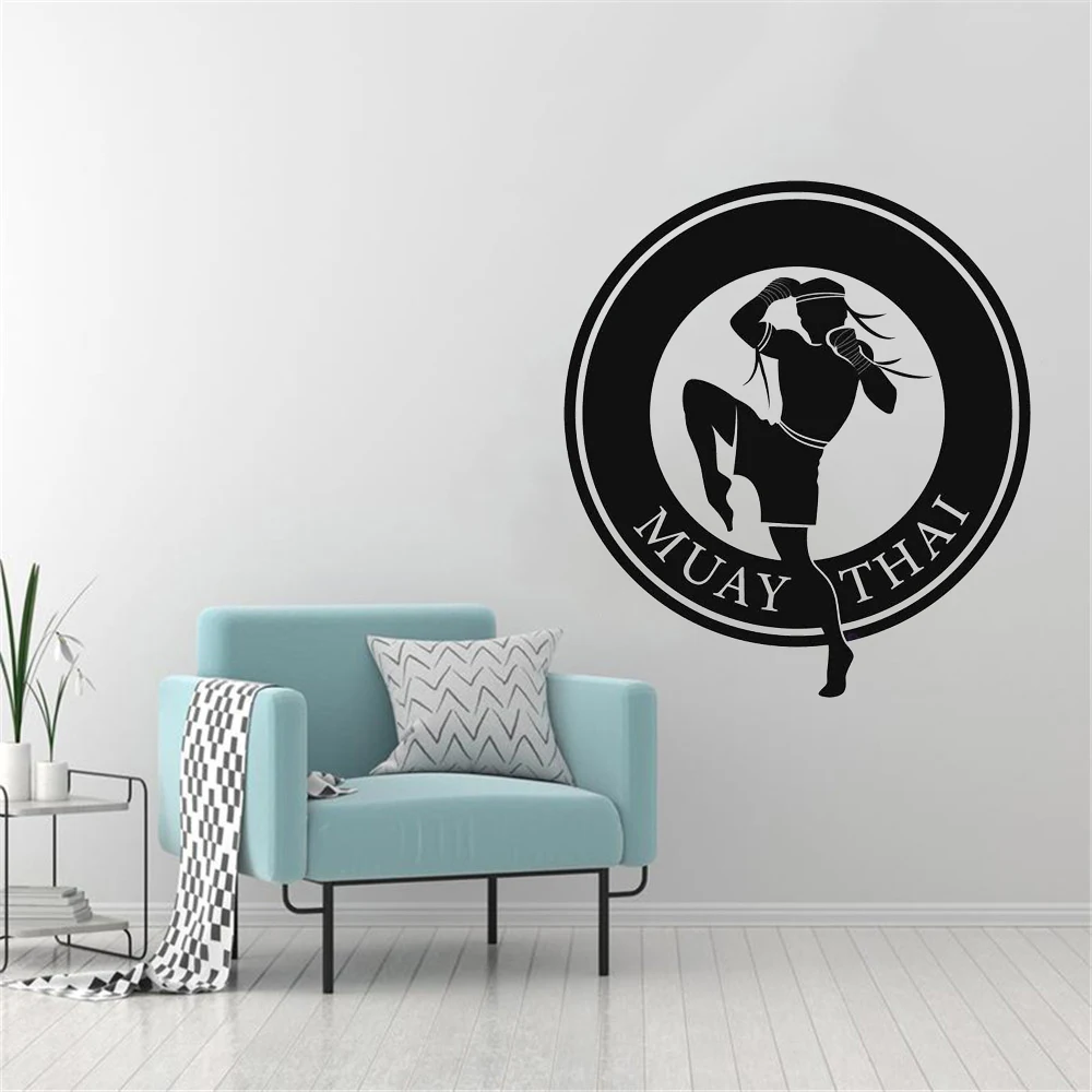 

Muay Thai Kickboxing Club Sticker Boxer Car Decal Free Combat Vinyl Striker Wall Decor Mixed Martial Arts MMA Club Decals