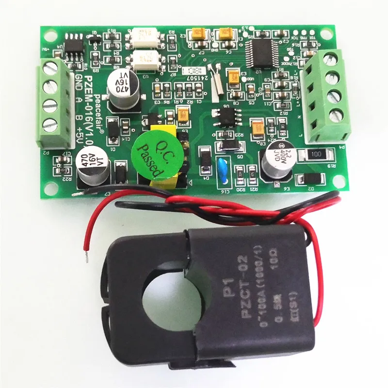 Новейший измеритель мощности переменного тока Peacefair энергии 220 В а RS485 Modbus