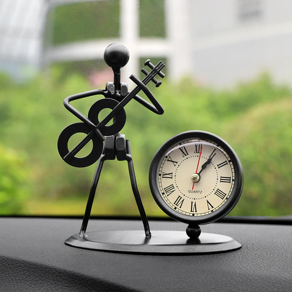 Украшение автомобиля ретро гитара бас Музыка украшения электронные часы мебель