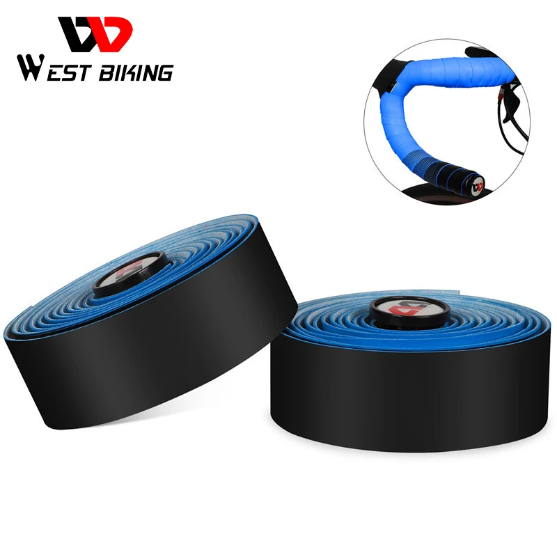 

WEST BIKING Professional Road Bicycle Handlebar Tape Anti-slip Soft Bike Handlebar Tape Shock Absorption Cycling Wrap End Plug