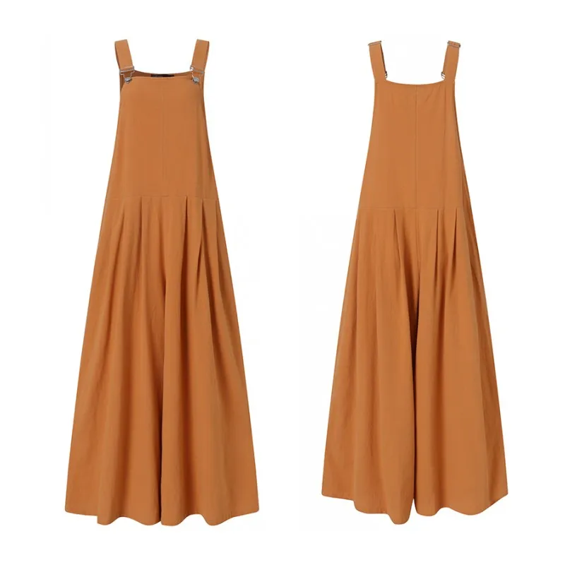 

ZANZEA Summer Straps Suspenders Women Jumpsuits Wide Leg Rompers Casual Female Solid Loose Playsuits Overalls Streetwear 5XL