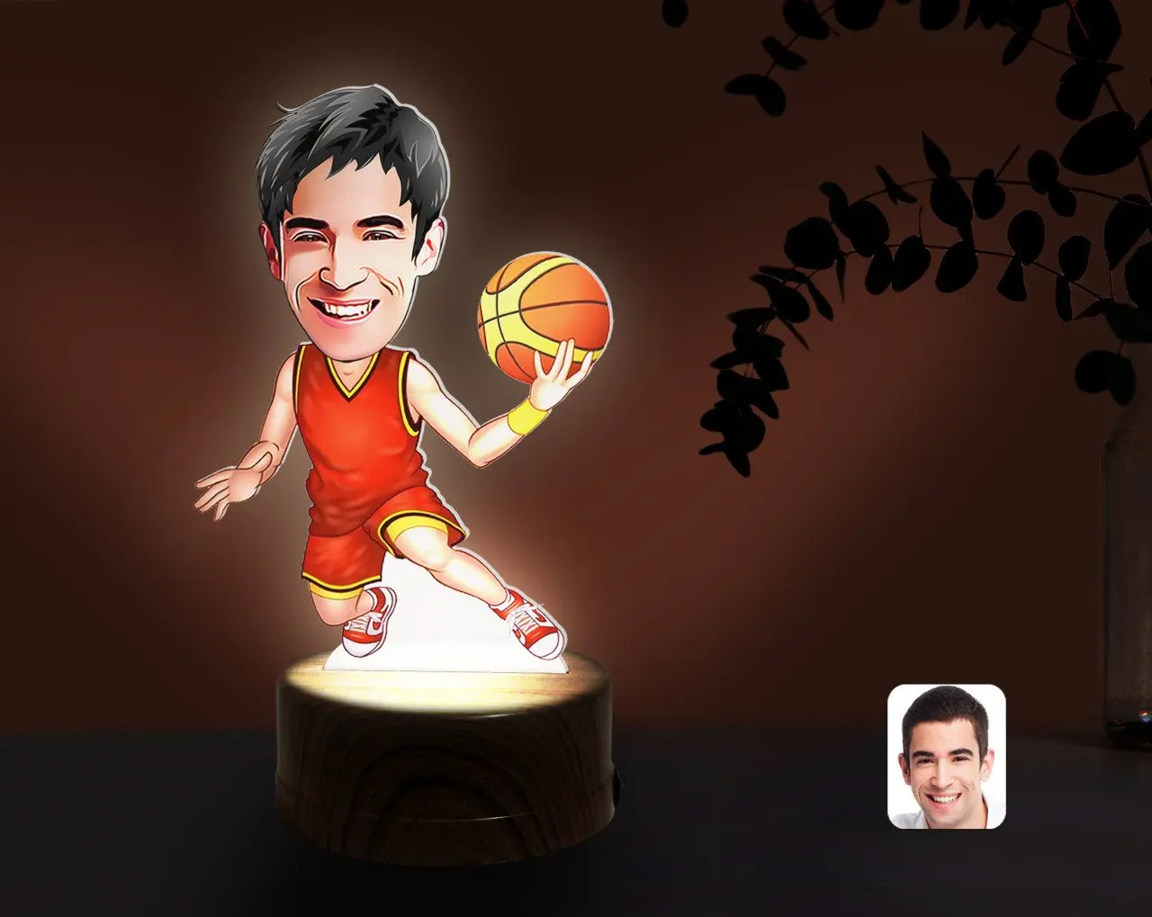 

Персонализированный мужской баскетболист, карикатура на декоративный 3D брелок со светодиодный Ной подсветкой, ночник lambaslove-1, надежный сов...