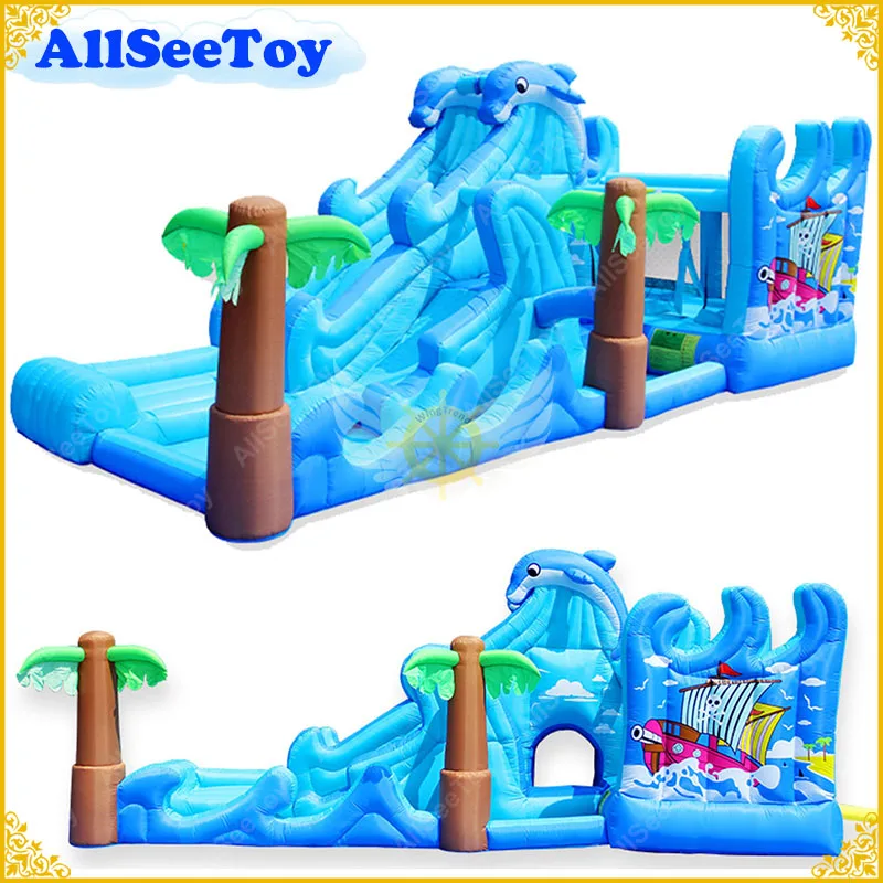 Надувной батут для семейного использования комбинированный водный горный