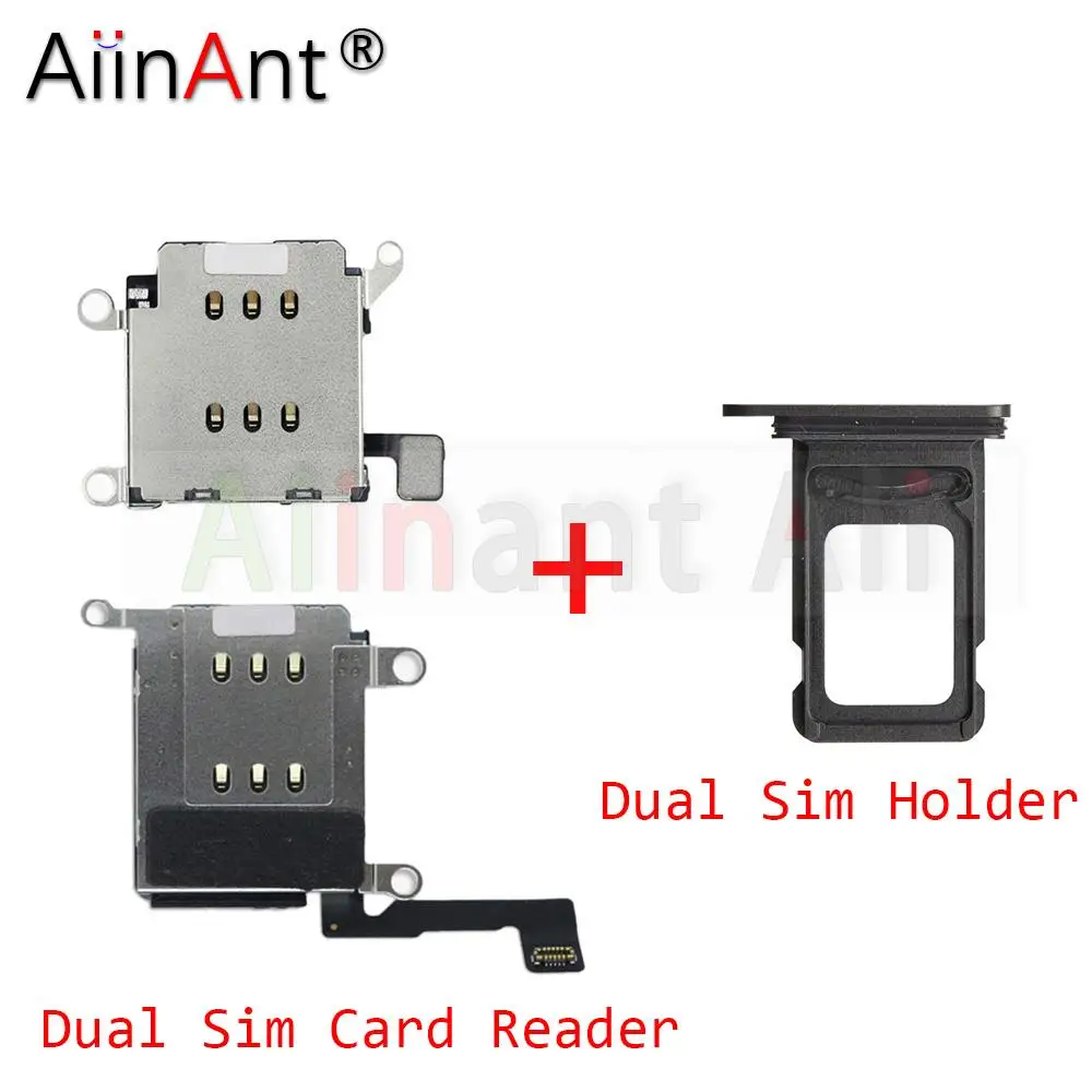 

Original Adapter Socket Connector Dual Sim Card Reader Flex Cable For iPhone 12 Pro Max 12Pro Sim Card Tray Slot Holder Parts