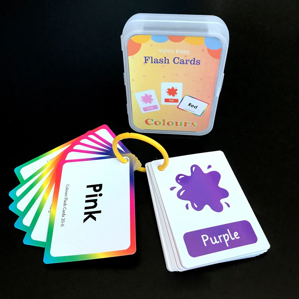 Juego de 4 tarjetas Flash para aprendizaje temprano de ni&ntilde;os, letras del alfabeto, colores y formas, 100 tarjetas con 200 im&aacute;genes, tarjetas educativas-3