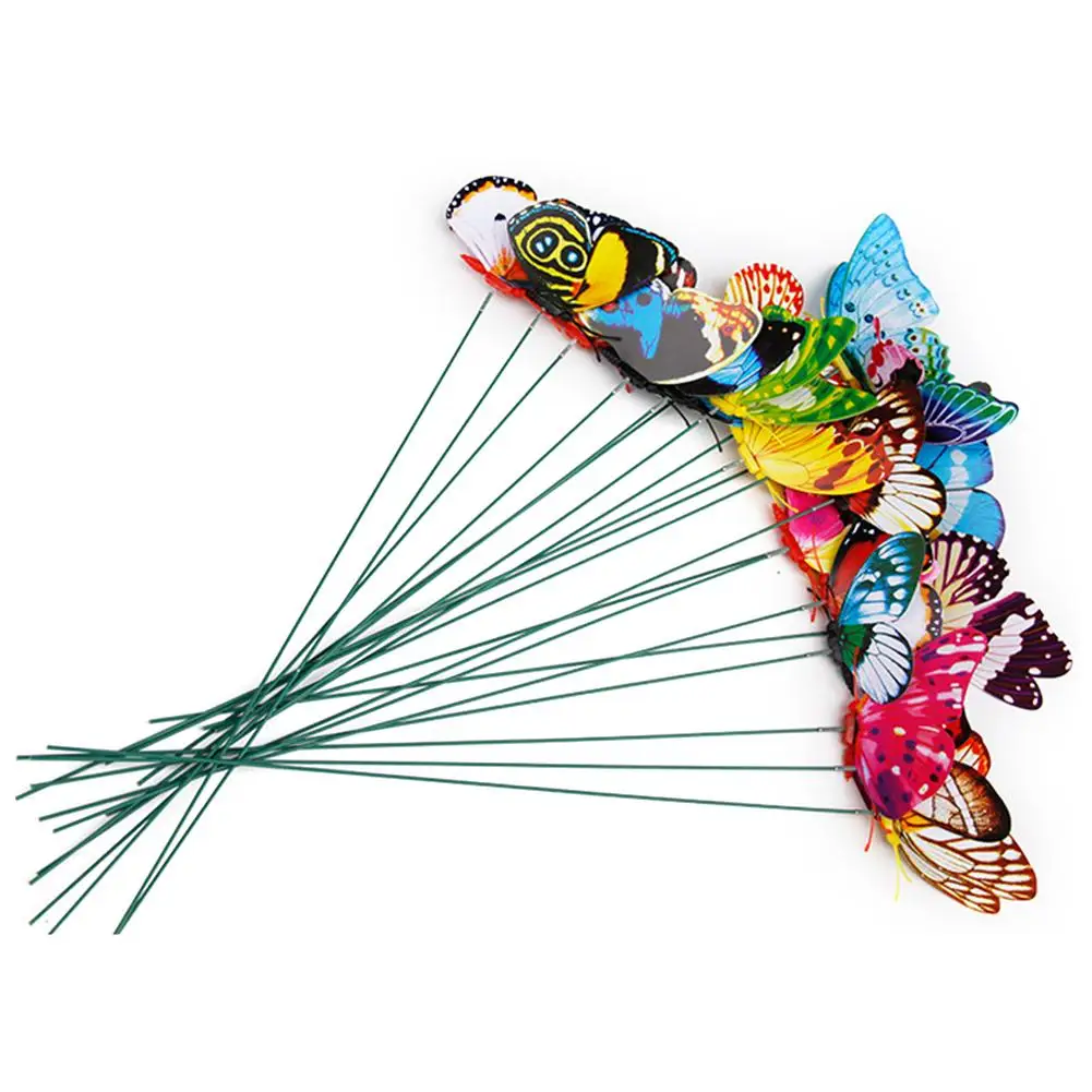 

Искусственные бабочки для украшения сада, 10 шт., Искусственные бабочки для украшения двора, растений, газона, Искусственные бабочки, случайн...