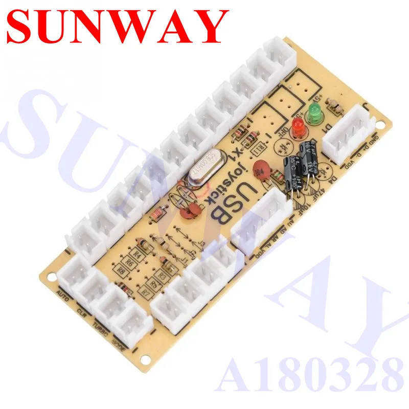 2 проигрывателя Нулевая задержка игровой DIY KIT USB энкодер ПК для джойстика для 4way& 8way Zippy джойстик и 4,8 мм Кнопка