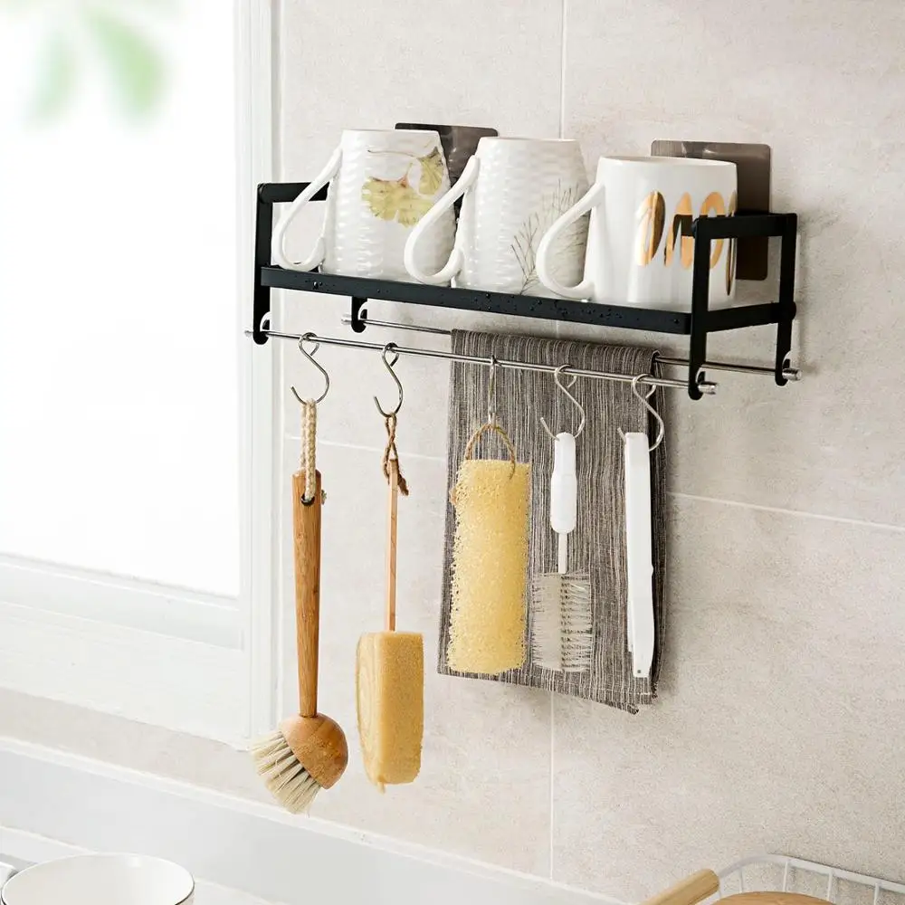 Кованая Железная ванная настенная вешалка для кухни Бесплатная Пробивка приправ