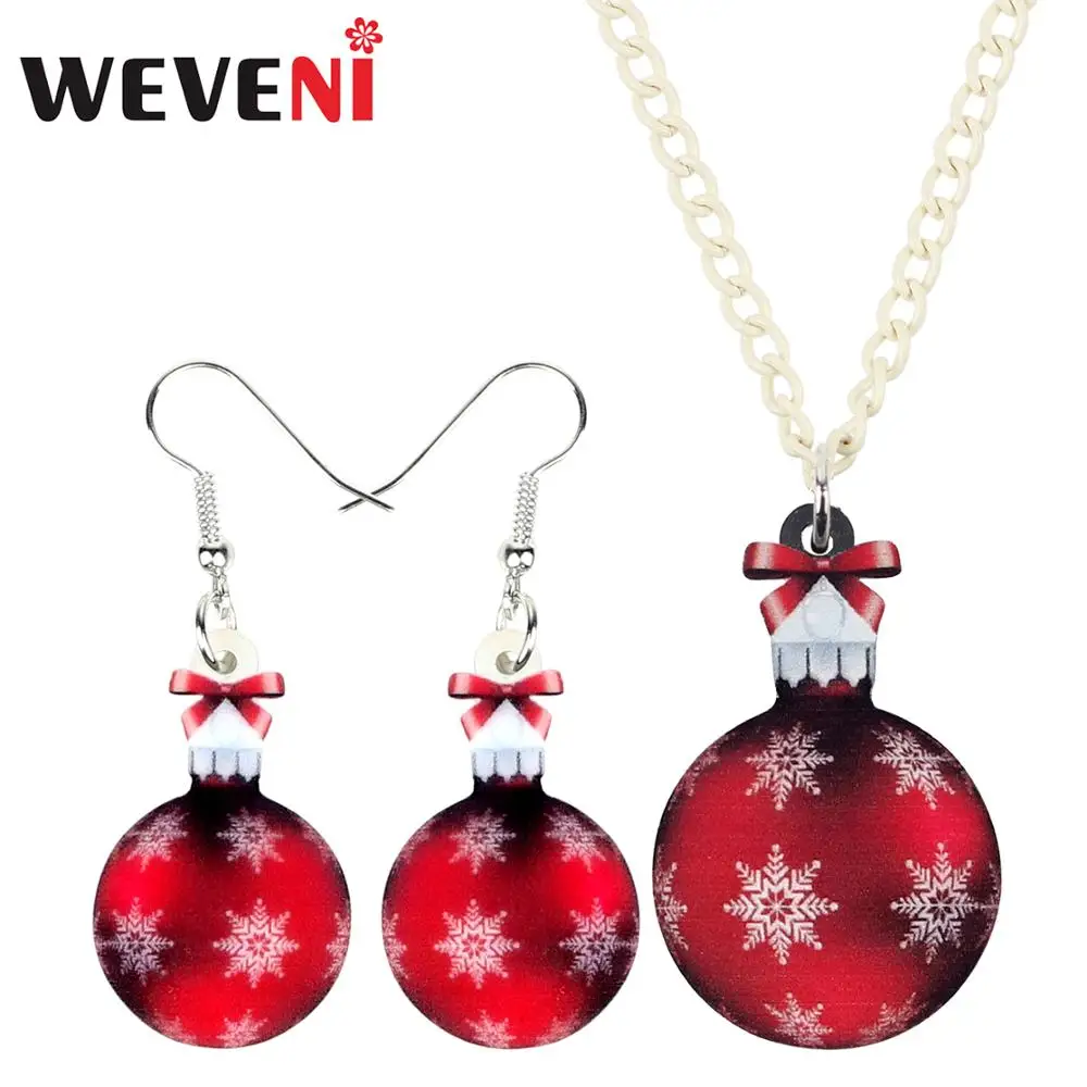 WEVENI акриловые рождественские снежинки хрустальный шар Ювелирные наборы