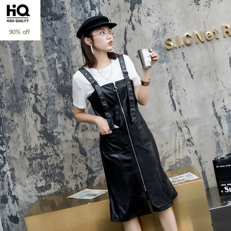 Абсолютно новые женские платья русалки из натуральной кожи без рукавов на