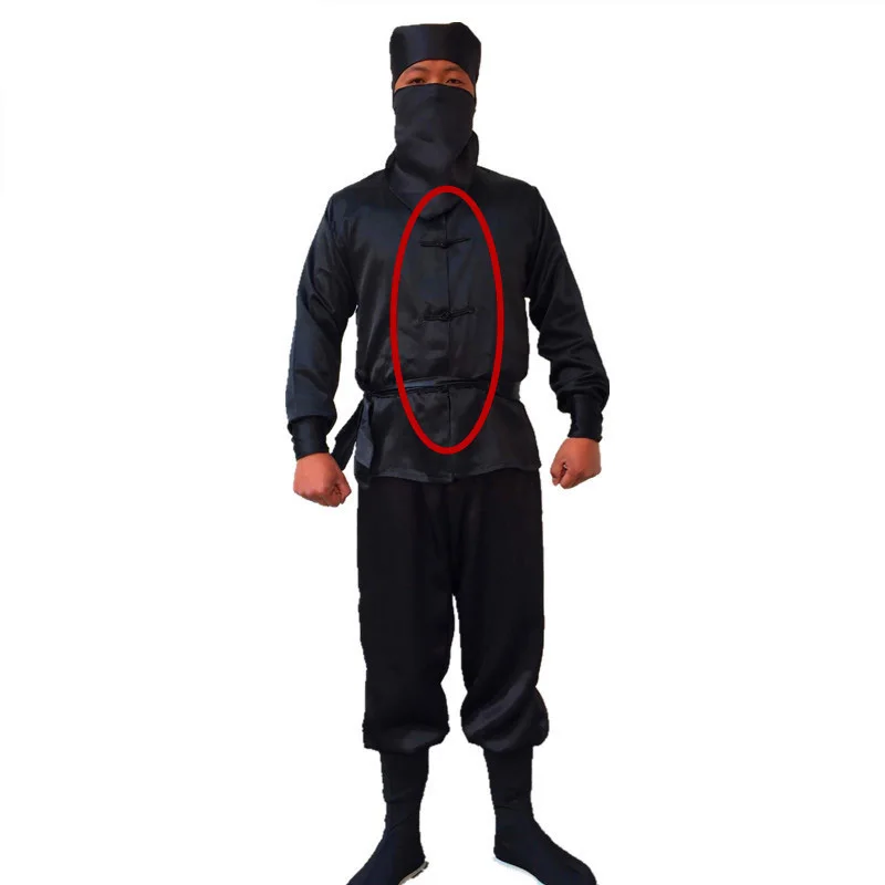 Black set Самурайские костюи для косплея Наруто для мужчин Хэллоуин ниндзя Униформа черный Невидимый убийца грабитель мужской комплект одежды представление - Цвет: Black set