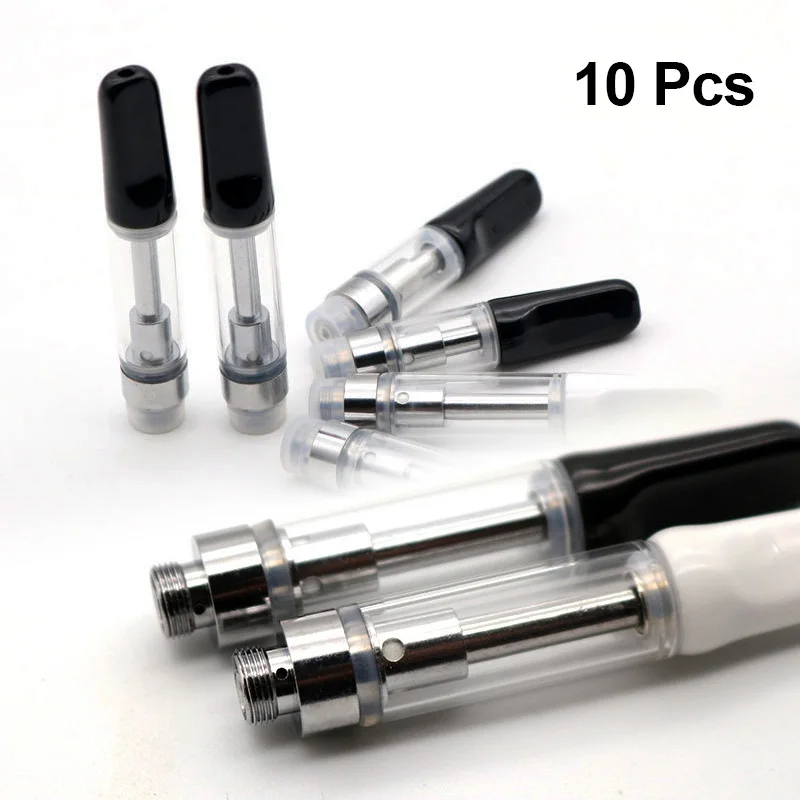 

10 шт. наполнитель бака для масла CBD с резьбой 510, картридж и атомайзер с керамическим наконечником, универсальный испаритель для вейпа