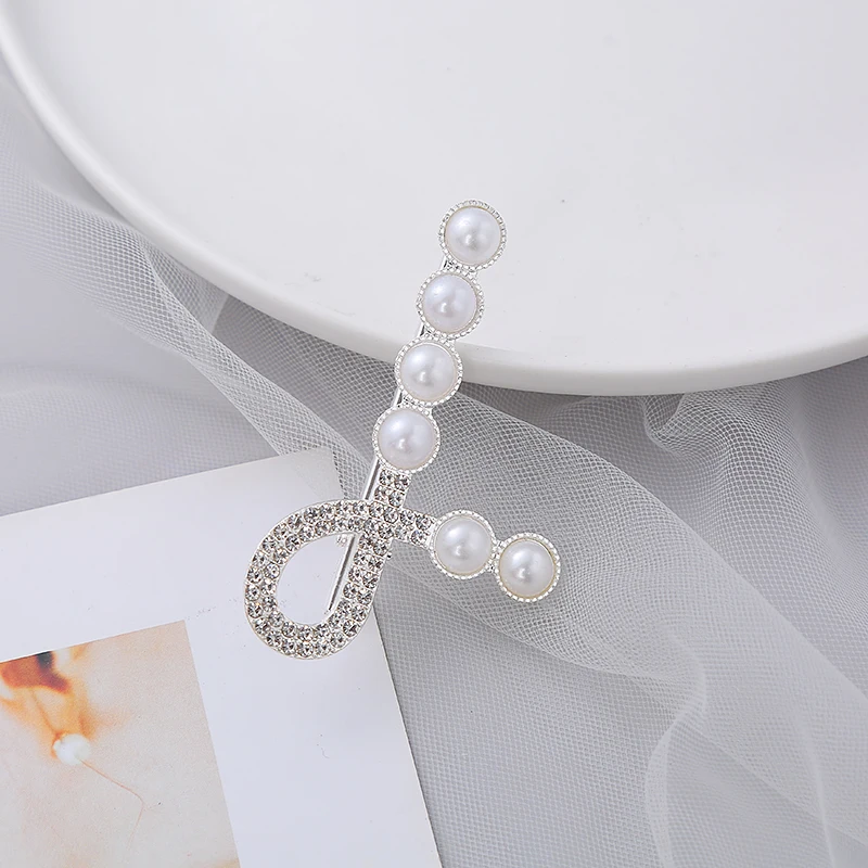 

Retro pearl hairpin net red rhinestone hair clip buckle clip word clip temperament girl clip headdress side clip