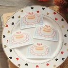 28 шт., бумажные наклейки в виде клубничного торта