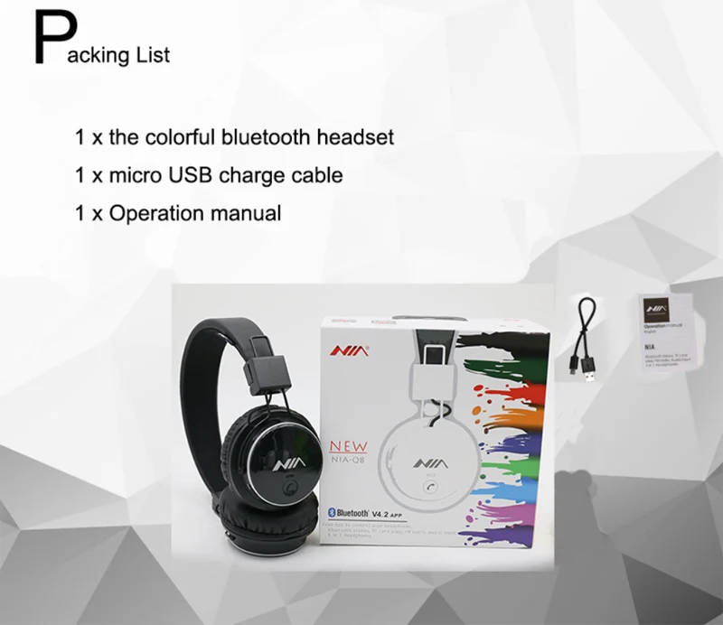 Beauty ninia Q8 стерео Bluetooth наушники беспроводной стерео складные спортивные гарнитуры Поддержка приложения с микрофоном Поддержка TF карты fm-радио