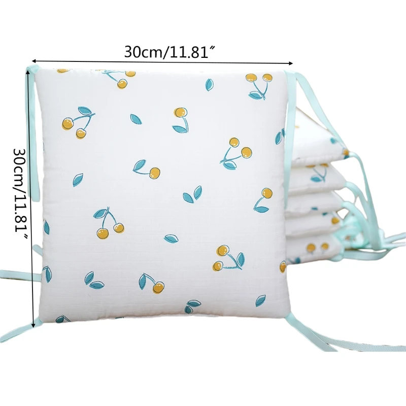 

T5EC 6 Pcs Baby Soft Cotton Crib Bumper Newborn Bed Cot Protector Pillows Infant Cushion Mat Nursery Bedding
